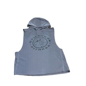 GymShark Legacy Drop Arm Athletic Sleeveless Hoodie Gray Mens XXL Cutoff
